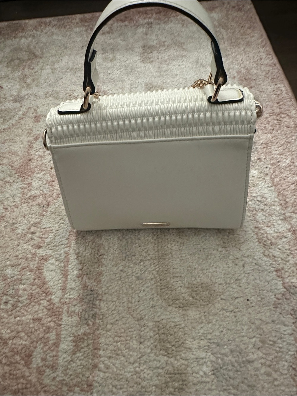 Aldo Cream Woven Top-Handle Bag with Gold Chain - Picture 3 of 6